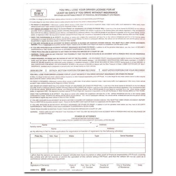 Ohio Power of Attorney for Registration Purpose