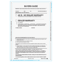 One-Part Pressure Sensitive Buyers Guide Forms - No Lines