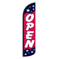 "Open" Patriotic Swooper Flag