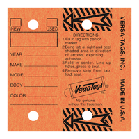 Orange Versa-Tags Self-Laminating Key Tags