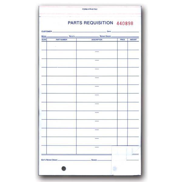 Parts Requisition - Form #PR-8178-2