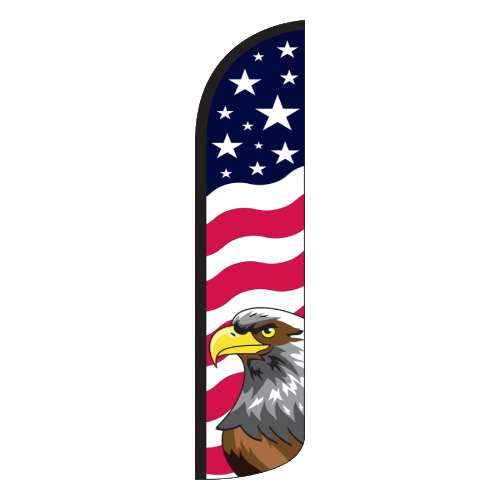 Patriotic Swooper Flag - U.S. Flag with Eagle