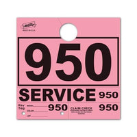Pink 3-Digit Service Department Hang Tags PLUS