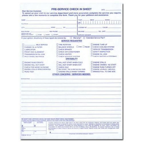 Pre-Service Check-In Report