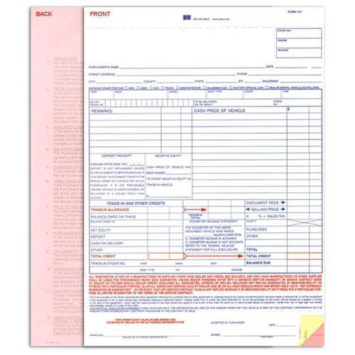 Dealer Purchase Agreeement Form