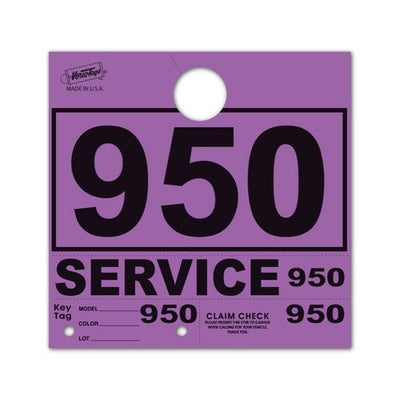 Purple 3-Digit Service Department Hang Tags PLUS