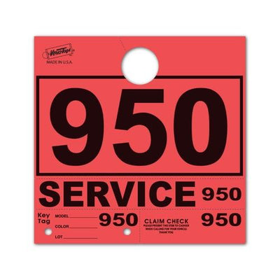 Red 3-Digit Service Department Hang Tags PLUS