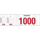 Red Vehicle Stock Number Tags