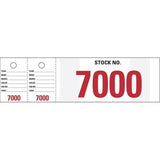 Red Vehicle Stock Number Tags