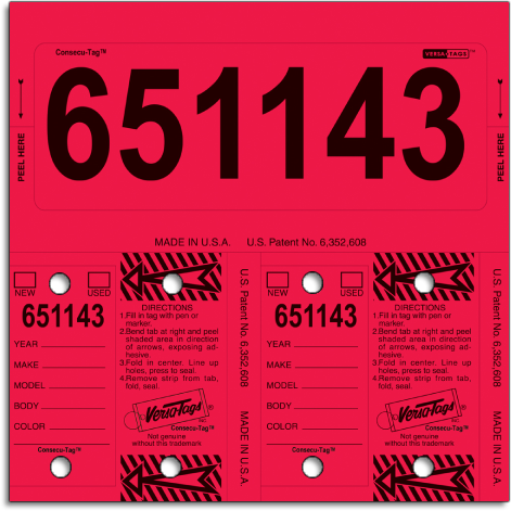Red Versa-Tags Consecu-Tags