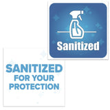 Sanitized Table Top Signs