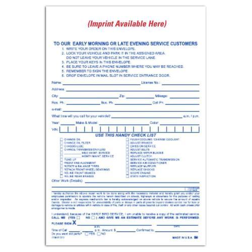 Service Estimate & Parts Return Night Drop Envelopes