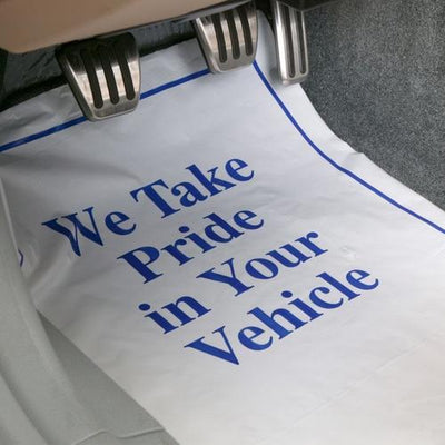 Plastic floor mat for protecting interior of vehicle