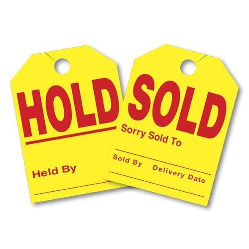 Sold/Hold Mirror Hang Tag