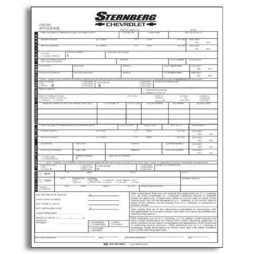 Sternberg Chevrolet Credit Application