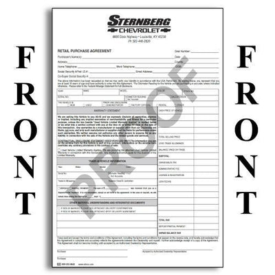 Sternberg Chevrolet Retail Purchase Agreement