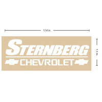 Sternberg Chevrolet Vinyl Decal Stickers - White