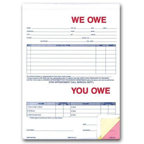 We Owe/You Owe Forms
