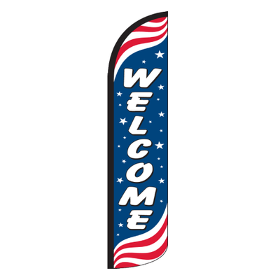 "Welcome" Patriotic Swooper Flag