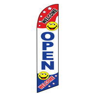 "Welcome/Open" Swooper Flag