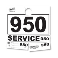 White 3-Digit Service Department Hang Tags PLUS