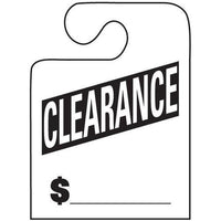 White Clearance J-Hook Mirror Hang Tags