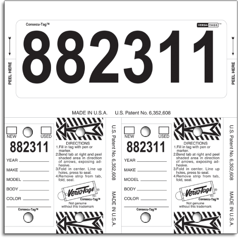 White Versa-Tags Consecu-Tags