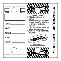 White Versa-Tags Self-Laminating Key Tags