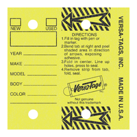 Yellow Versa-Tags Self-Laminating Key Tags